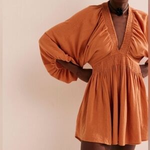 Free People For The Moment Mini Dress Rust SzS